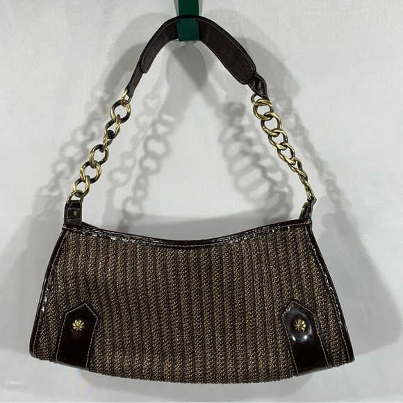 Vintage Eric Javits New York Woven Jute Shoulder Bag with Leather Trim - Picture 2 of 9